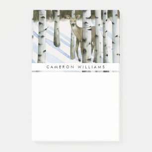 Add Your Name Deer in Snowfall Post-it Notes