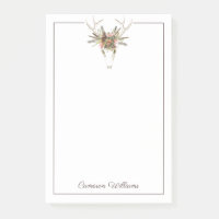 Add Your Name | Deer Skull & Flowers