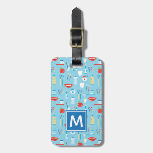 Add Your Name Dental Blue Pattern Luggage Tag