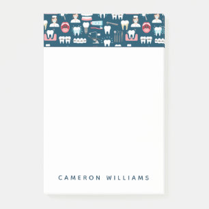 Add Your Name Dental Clinic Office Pattern Post-it Notes