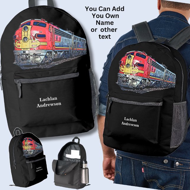 Add Your Name - Diesel Locomotive Printed Backpack (Creator Uploaded)
