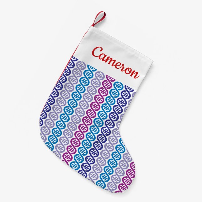 Add Your Name | DNA Pattern Small Christmas Stocking (Front (Hanging))