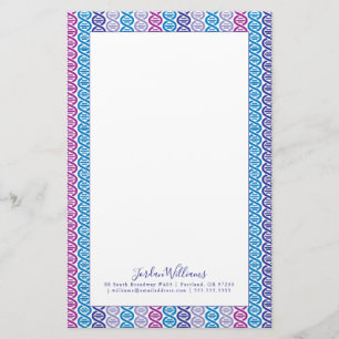 Add Your Name DNA Pattern Stationery
