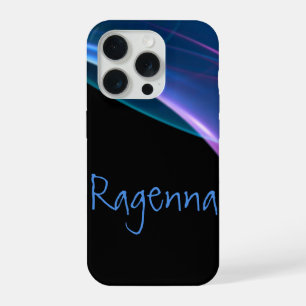 Add Your Name Dreamy Purple Blue Abstract Streak iPhone 15 Pro Case
