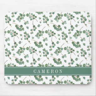 Add Your Name   Eucalyptus Silver Dollar Mouse Pad