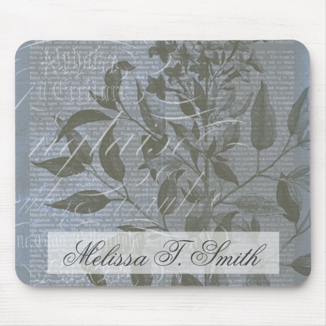 Add Your Name | Fleur de Bleu I Mouse Pad (Front)