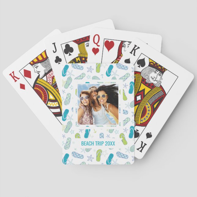 Add Your Name | Flip Flop Pattern Playing Cards (Back)