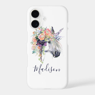 Add Your Name Floral Dressed Unicorn