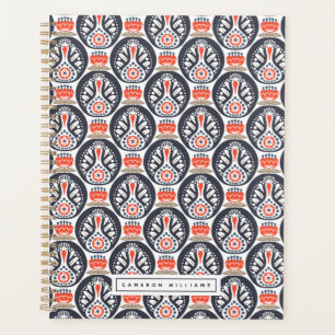 Add Your Name   Floral Turkey Folk Art Pattern Planner