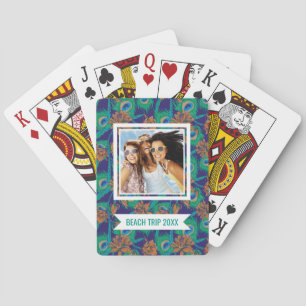 Add Your Name   Flowers And Feathers Playing Cards