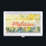 Add Your Name | Flowers Sway II Business Card Holder<br><div class="desc">Floral</div>