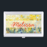 Add Your Name | Flowers Sway II Business Card Holder<br><div class="desc">Floral</div>