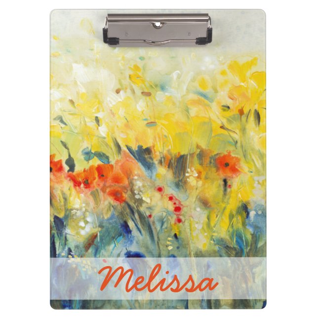 Add Your Name | Flowers Sway II Clipboard (Front)