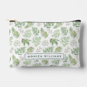 Add Your Name Forest Greenery Pattern Accessory Pouch