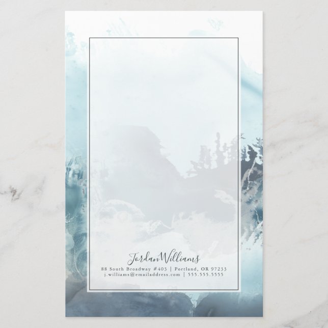 Add Your Name | Forest Sea Stationery (Front)