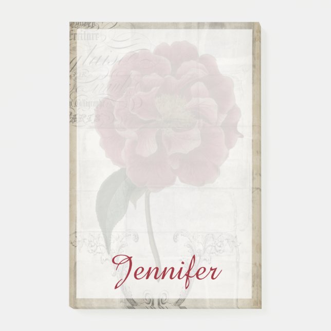 Add Your Name | French Floral III Post-it Notes (Front)