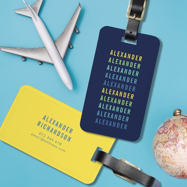 Add Your Name Fun Colour Gradient Luggage Tag (Creator Uploaded)