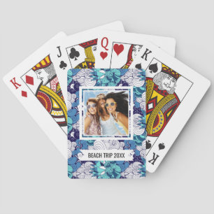 Add Your Name   Funky Seashell Pattern Playing Cards