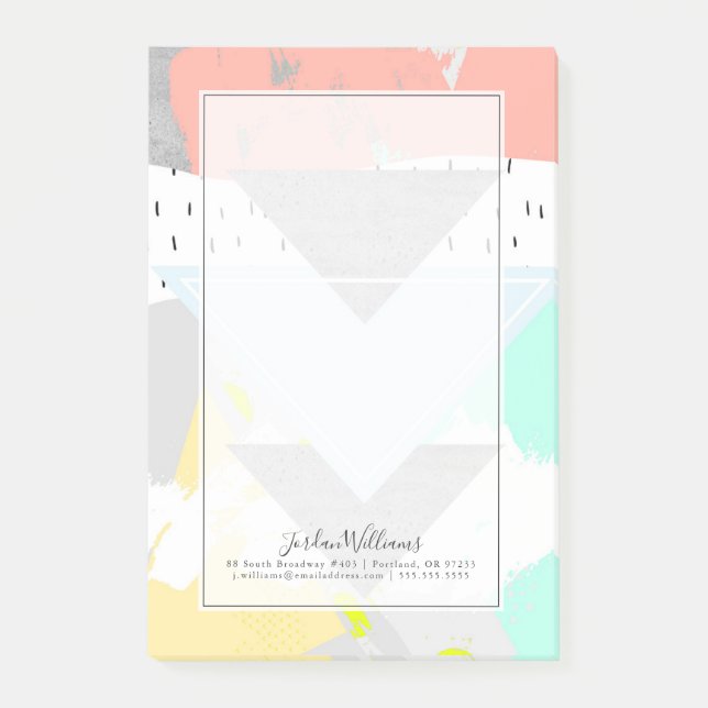 Add Your Name | Geometric Art Print Post-it Notes (Front)