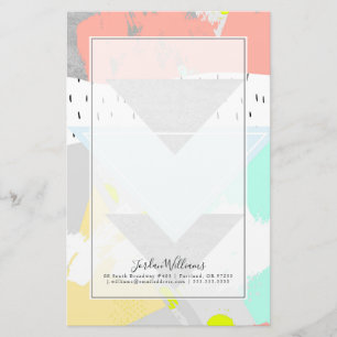 Add Your Name   Geometric Art Print Stationery