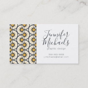 Add Your Name Geometric Floral Pattern Business Card