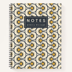Add Your Name Geometric Floral Pattern Notebook