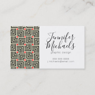 Add Your Name Geometric Lines Pattern Business Card