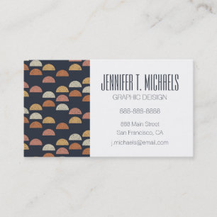 Add Your Name   Geometric Semi Circle Pattern Business Card