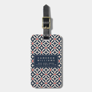 Add Your Name Geometric Star Pattern Luggage Tag