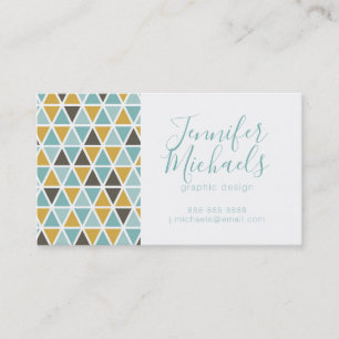 Add Your Name Geometric Triangle Pattern Business Card