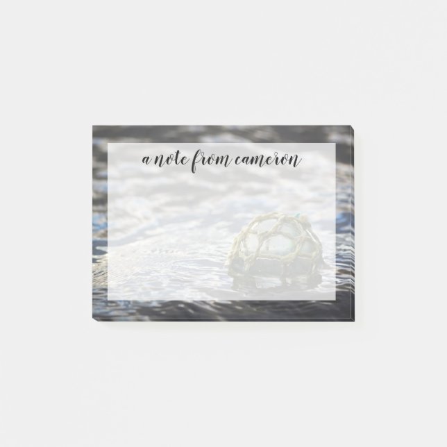 Add Your Name | Glass Fishing Float Portrait Post-it Notes (Front)