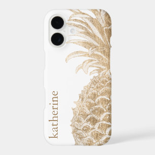Add Your Name Gold Tropical Pinneapple