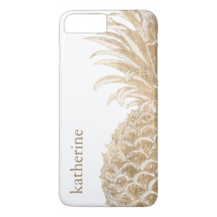 Add Your Name Gold Tropical Pinneapple iPhone 8 Plus/7 Plus Case