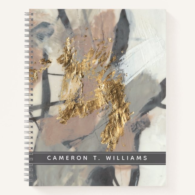 Add Your Name | Golden Blush Notebook (Front)