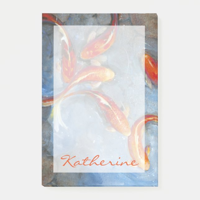 Add Your Name | Graceful Koi II Post-it Notes (Front)