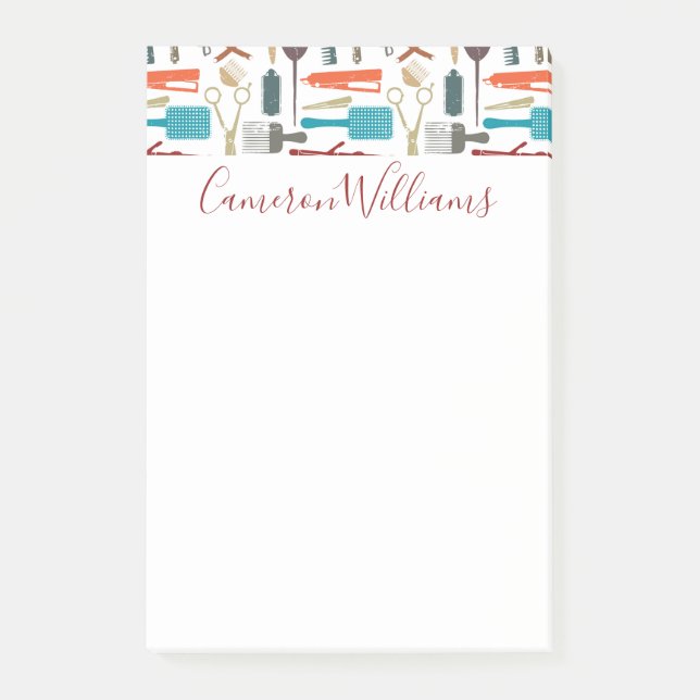 Add Your Name | Hair Care Pattern Post-it Notes (Front)
