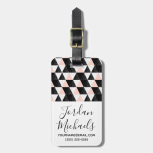 Add Your Name   Hand Drawn Triangle Geometric Luggage Tag
