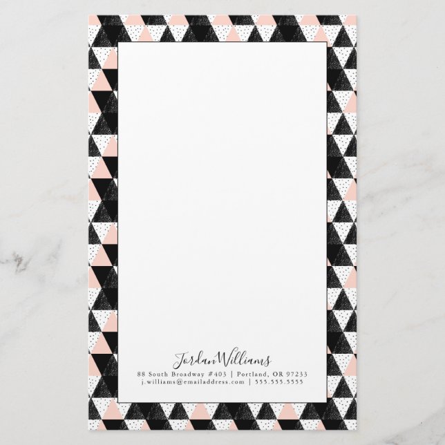 Add Your Name | Hand Drawn Triangle Geometric Stationery