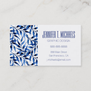 Add Your Name   Hand Painted Watercolor Ink Business Card