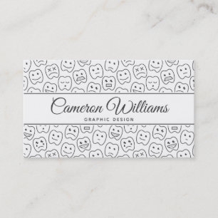 Add Your Name   Happy Teeth Pattern Business Card