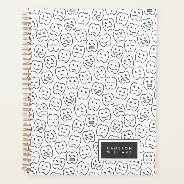 Add Your Name | Happy Teeth Pattern Planner (Front)