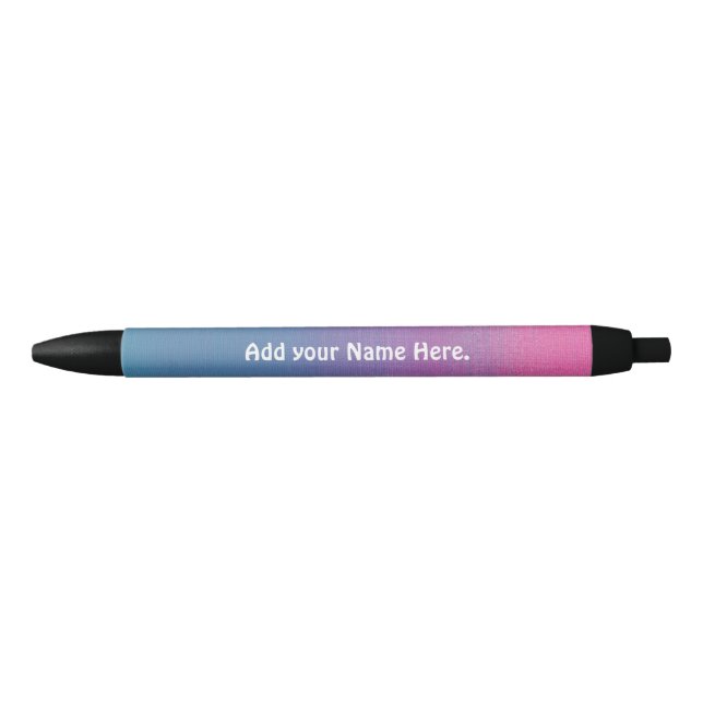 Add your Name Here Black Trim Pen, Black Ink Pen (Front)