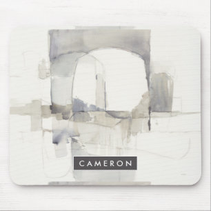 Add Your Name Improvisation I Grey Abstract Mouse Pad