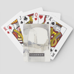 Add Your Name   Improvisation I Grey Abstract Playing Cards