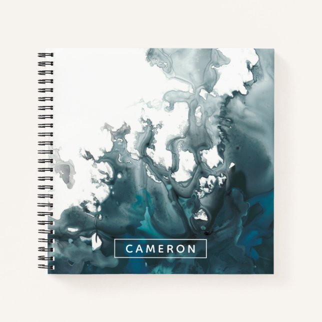 Add Your Name | Indigo Tempest Notebook (Front)