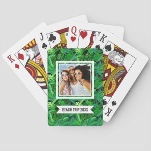 Add Your Name Leaves Of Tropical Palm Trees Playing Cards