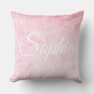 Add your name Light Pink velvet texture print Cushion