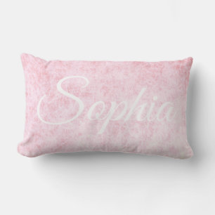 Add your name Light Pink velvet texture print Lumbar Cushion