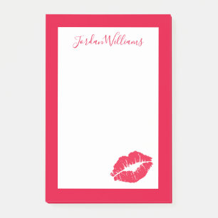 Add Your Name   Lipstick Kiss Post-it Notes