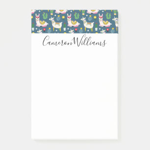 Add Your Name   Llamas In Sunglasses Pattern Post-it Notes